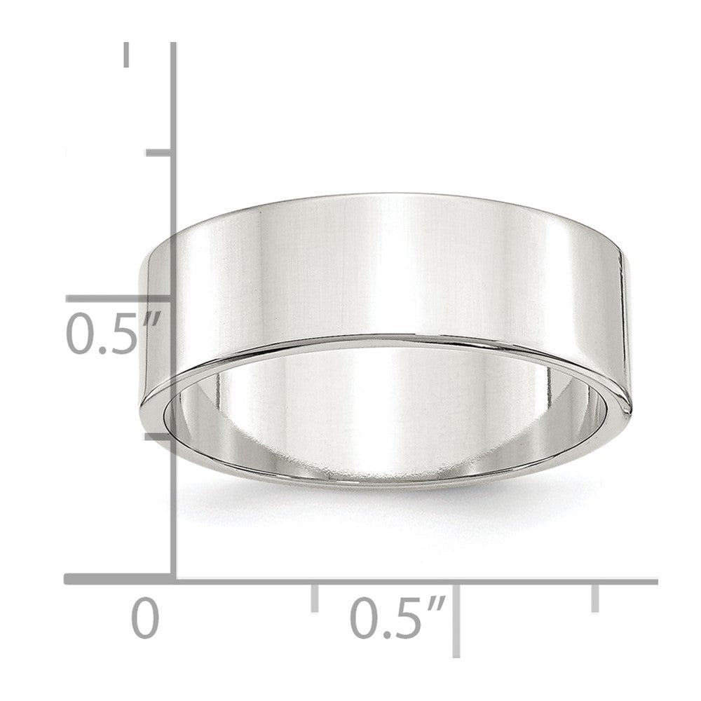 Sterling Silver Rhodium-plated 7mm Flat Size 4 Band