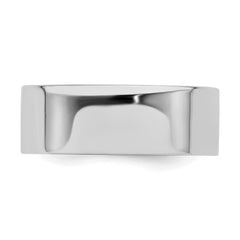 Sterling Silver Rhodium-plated 7mm Flat Size 10.5 Band