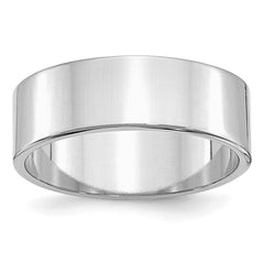 Sterling Silver Rhodium-plated 7mm Flat Size 4 Band
