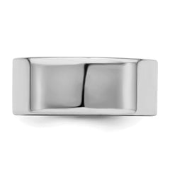 SS Rhodium-plated 8mm Flat Size 7 Band
