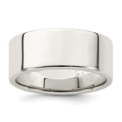 Sterling Silver 8mm Lightweight Flat Size 7.5 Band