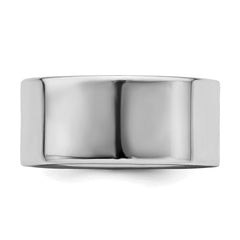 SS Rhodium-plated 9mm Flat Size 8.5 Band