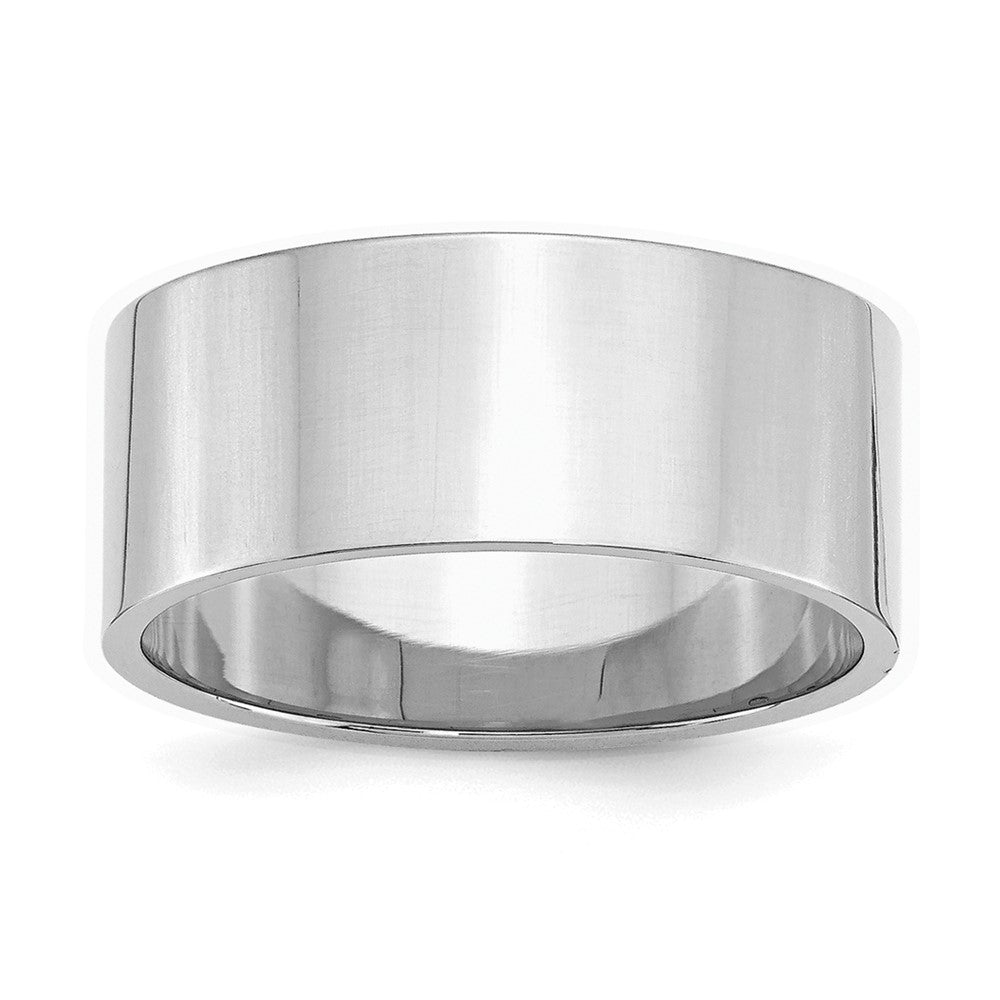 SS Rhodium-plated 9mm Flat Size 9.5 Band