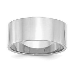 SS Rhodium-plated 9mm Flat Size 6.5 Band