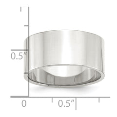 Sterling Silver 10mm Lightweight Flat Size 9.5 Band