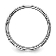SS Rhodium-plated 10mm Flat Size 8.5 Band