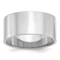 SS Rhodium-plated 10mm Flat Size 8.5 Band