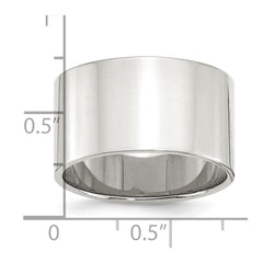 Sterling Silver 12mm Lightweight Flat Size 7.5 Band