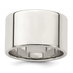 Sterling Silver 12mm Lightweight Flat Size 13 Band