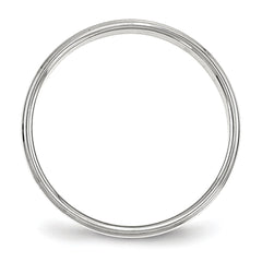 Sterling Silver 4mm Flat with Step Edge Size 10.5 Band