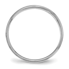SS Rhodium-plated 4mm Flat w/ Step Edge Size 6.5 Band