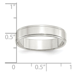 Sterling Silver 5mm Flat with Step Edge Size 12 Band