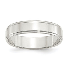 Sterling Silver 5mm Flat with Step Edge Size 5 Band