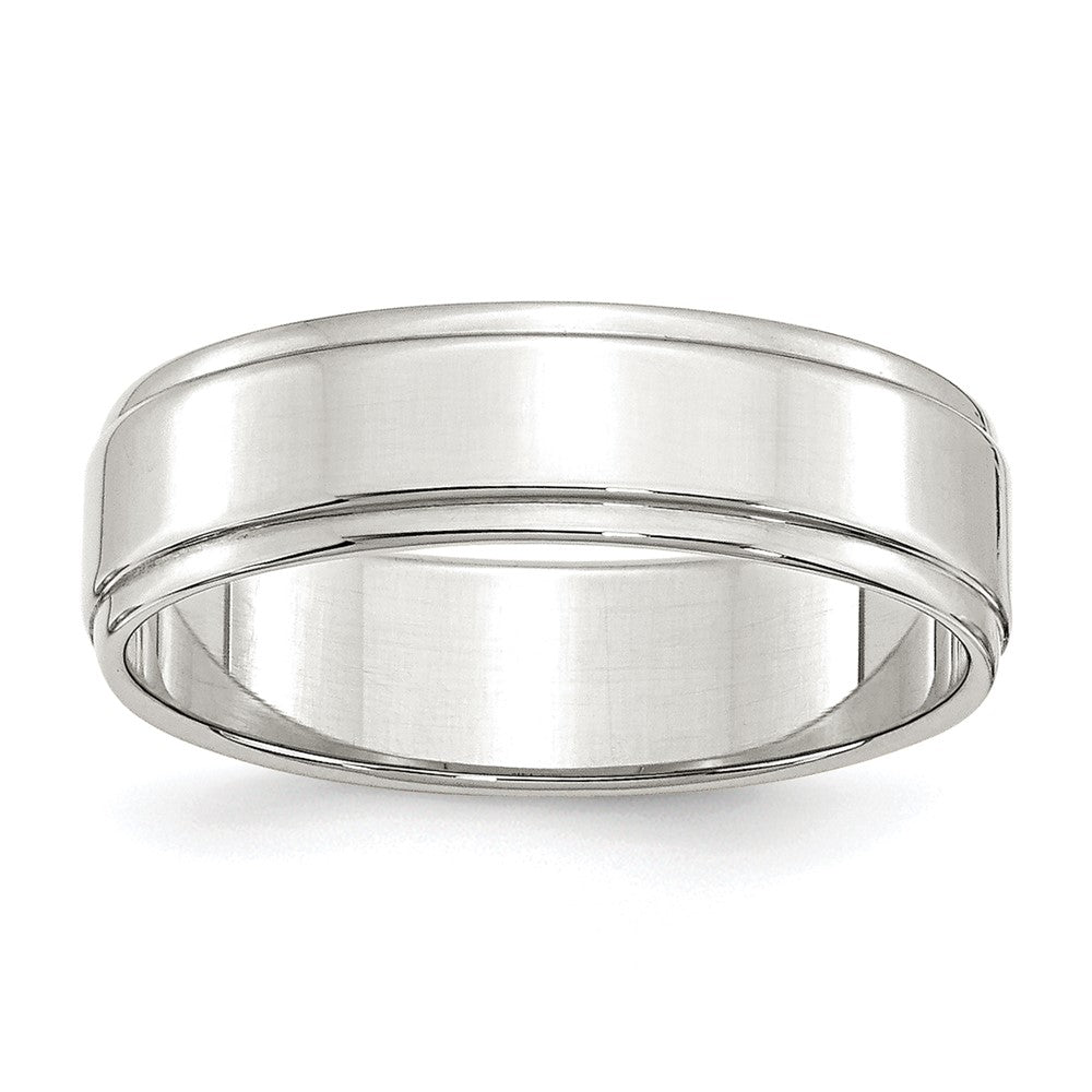 Sterling Silver 6mm Flat with Step Edge Size 12 Band