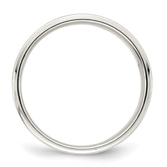 Sterling Silver 7mm Flat with Step Edge Size 10.5 Band