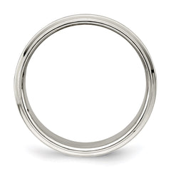 Sterling Silver 8mm Flat with Step Edge Size 8.5 Band