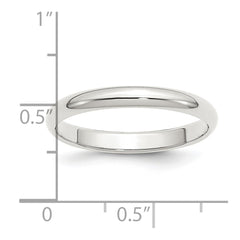Sterling Silver 3mm Half Round Size 9.5 Band