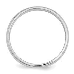 Sterling Silver Rhodium-plated 3mm Half-Round Size 4 Band