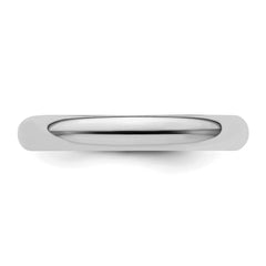 Sterling Silver Rhodium-plated 3mm Half-Round Size 13 Band