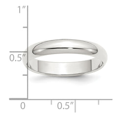 Sterling Silver Rhodium-plated 4mm Half-Round Size 7 Band