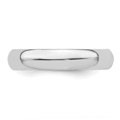 Sterling Silver Rhodium-plated 4mm Half-Round Size 11 Band