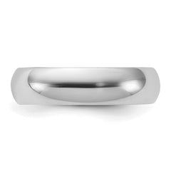 Sterling Silver Rhodium-plated 5mm Half-Round Size 12 Band
