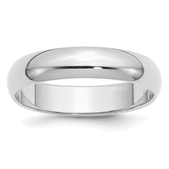 Sterling Silver Rhodium-plated 5mm Half-Round Size 4 Band