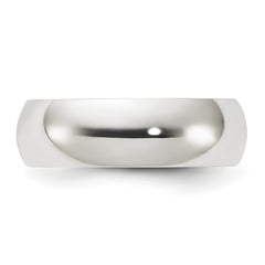Sterling Silver 6mm Half Round Size 8 Band