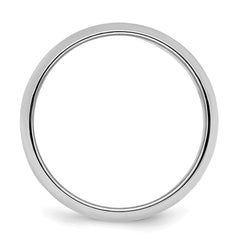 Sterling Silver Rhodium-plated 7mm Half-Round Size 5.5 Band