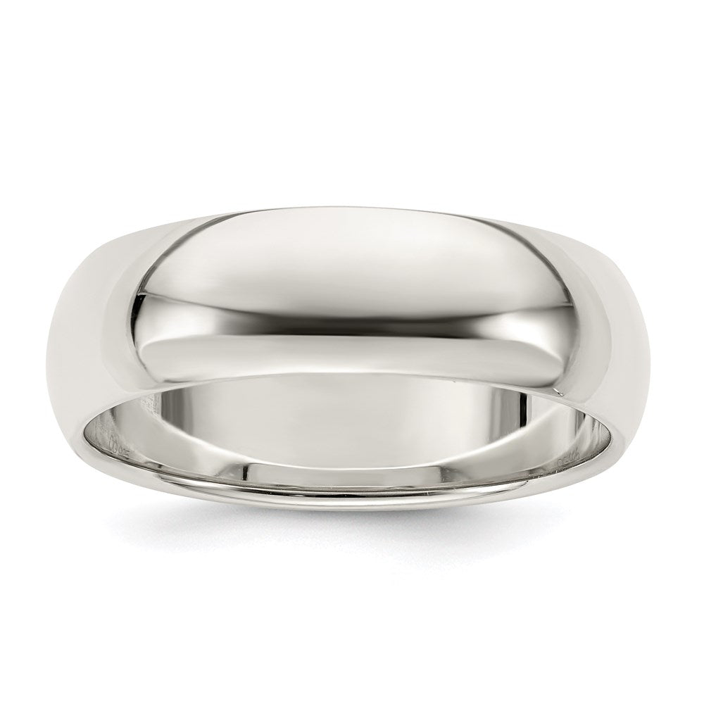 Sterling Silver 7mm Half Round Size 11 Band