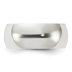Sterling Silver 8mm Half Round Size 12 Band