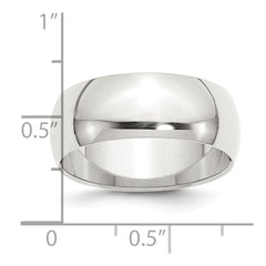 Sterling Silver 8mm Half Round Size 7 Band