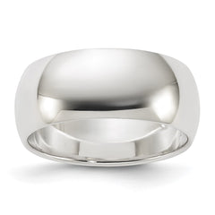 Sterling Silver 8mm Half Round Size 11.5 Band