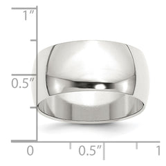 Sterling Silver 10mm Half Round Size 7.5 Band