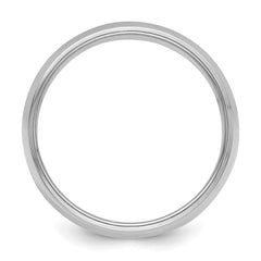 Sterling Silver Rhodium-plated 7mm Half Round Milgrain Size 12.5 Band