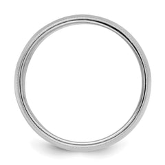 Sterling Silver Rhodium-plated 9mm Half Round Milgrain Size 11 Band