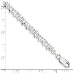 Sterling Silver CZ Fancy Polished Bracelet