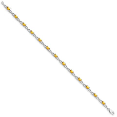 Sterling Silver Rhodium-plated Citrine Bracelet - 2