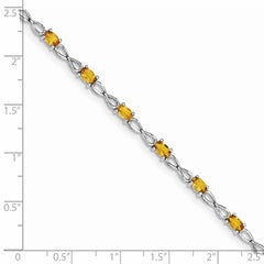 Sterling Silver Rhodium-plated Citrine Bracelet - 2