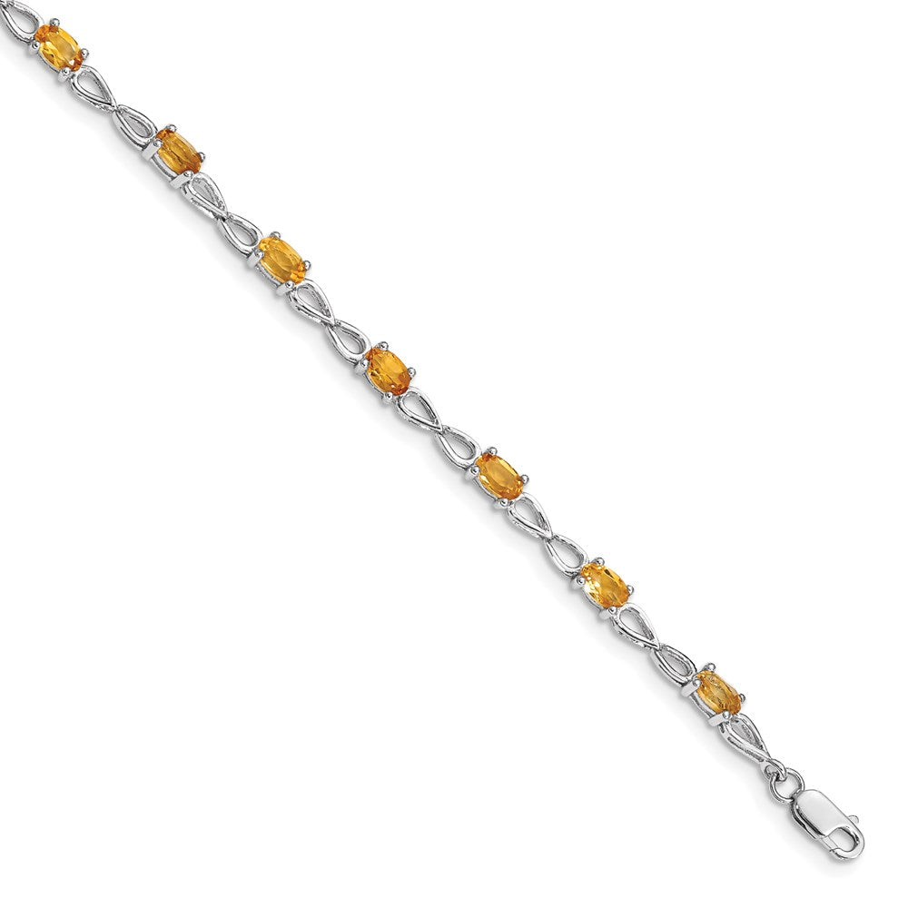 Sterling Silver Rhodium-plated Citrine Bracelet - 2