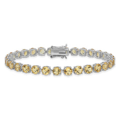 Sterling Silver Rhodium-plated 5mm 13.95CI Citrine Bracelet