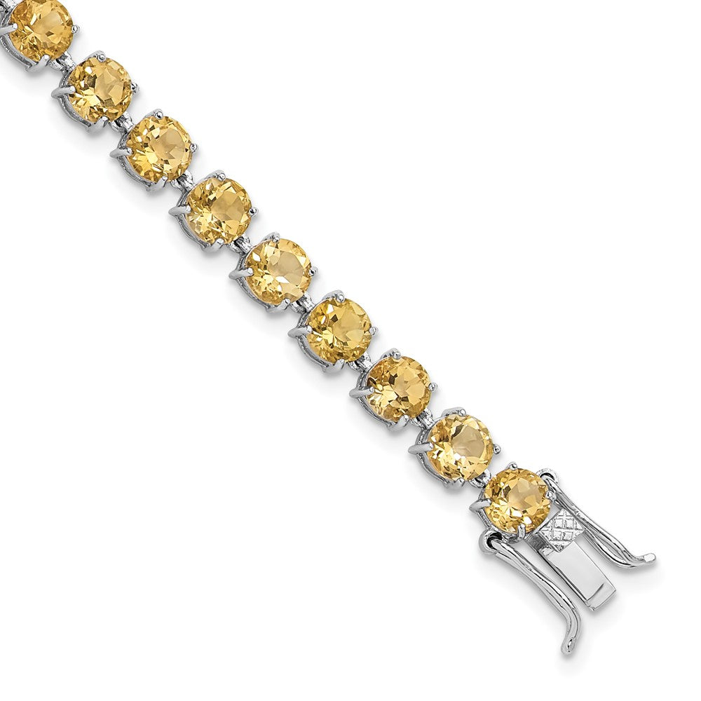 Sterling Silver Rhodium-plated 5mm 13.95CI Citrine Bracelet