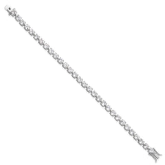 Sterling Silver Rhodium-plated 5mm 19.22WT White Topaz Bracelet
