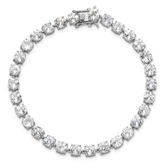 Sterling Silver Rhodium-plated 5mm 19.22WT White Topaz Bracelet