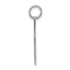 Sterling Silver Rhodium-plated Laser Designed Cross Charm - 15