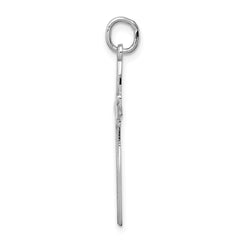 Sterling Silver Rhodium-plated Laser Designed Cross Pendant - 18