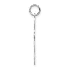 Sterling Silver Rhodium-plated Laser Designed Cross Pendant - 16