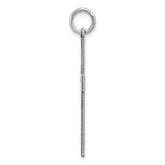 Sterling Silver Rhodium-plated Laser Designed Cross Pendant - 19