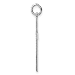 Sterling Silver Rhodium-plated Laser Designed Cross Pendant - 60