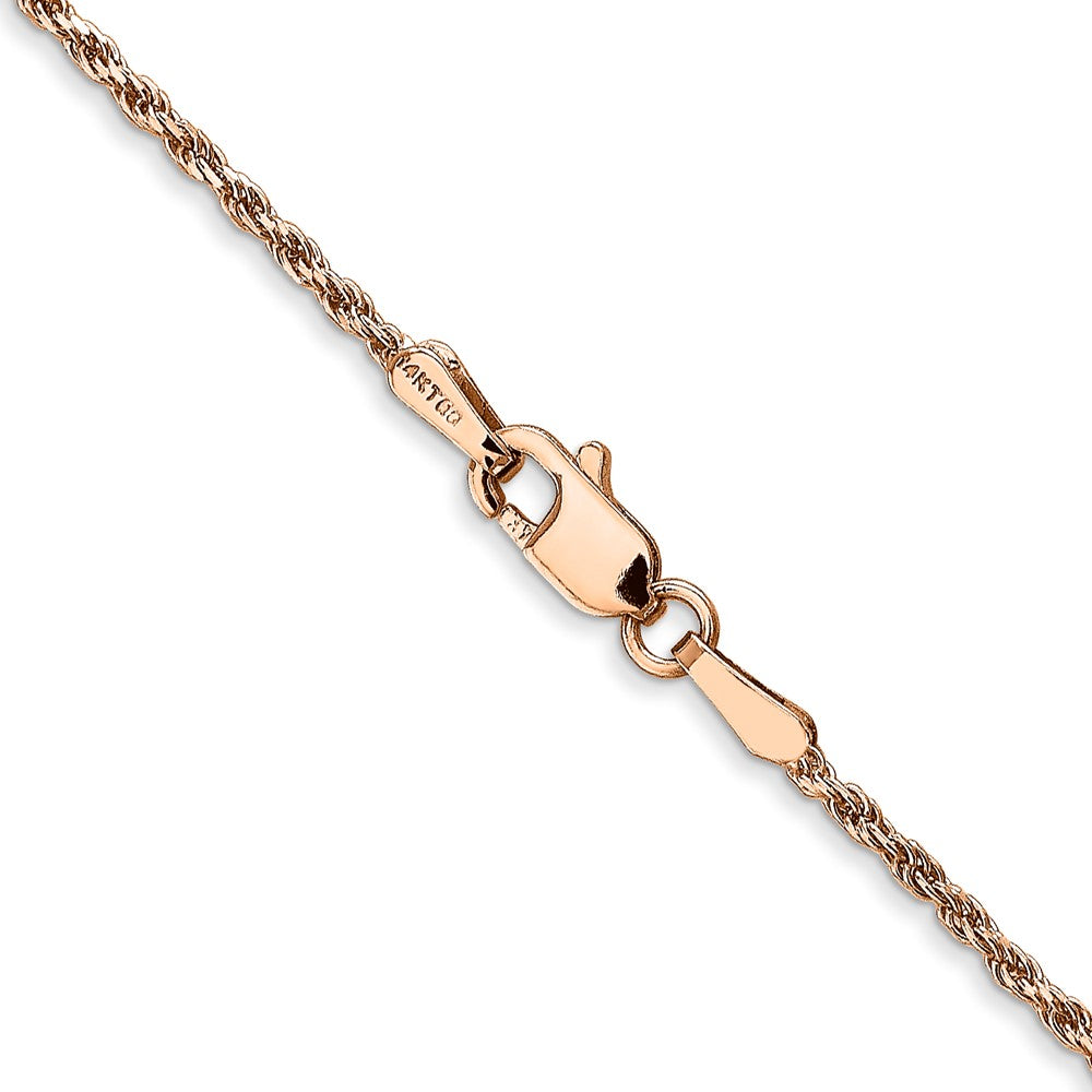 14K Rose Gold 20 inch 1.5mm Diamond-cut Man Made Rope with Lobster Clasp Chain